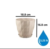 Omnipazar SO-KRT4 Dekoratif Kristal Saksı Takımı 3.25 lt Kirli Beyaz 5 Adet - 2