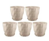 Omnipazar SO-KRT5 Dekoratif Kristal Saksı Takımı 6 lt Kirli Beyaz 5 Adet thumbnail 1