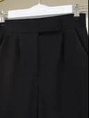 Cırtlı Fermuarlı Palazzo Pantolon -Siyah thumbnail 4