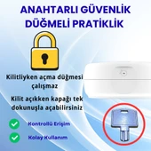 Mulpex Duvara Monte Mini Jumbo Tuvalet Kağıdı Dispenseri / Kağıtlık | Premium ABS Gövde, Anahtarlı Kilit, Vidalı & Yapışkan Montaj – Beyaz - 4
