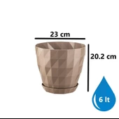 Omnipazar SO-KRT5 Dekoratif Kristal Saksı Takımı 6 lt Mocha 5 Adet thumbnail 2