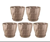 Omnipazar SO-KRT5 Dekoratif Kristal Saksı Takımı 6 lt Mocha 5 Adet thumbnail 1