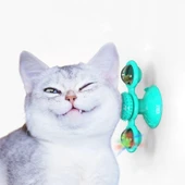 Pet Malzemeleri Vantuzlu Fırıldak Toplu Dönen Şeffaf Depo Tasarım İnteraktif Kedi Oyuncağı (5047) - 2