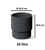 Omnipazar SO-VGS3 Dekoratif Vega Saksı Takımı 30 Litre Antrasit 3 Adet thumbnail 2