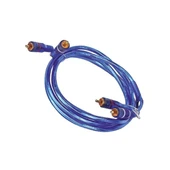 PowerMaster PM-936 2 RCA - 2 RCA Erkek 1.7 Metre Mavi Şeffaf Oto Amfi Ses Kablosu - 1