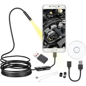 Powermaster 3in1 Micro Usb+Type C+Pc 8 Mm Işıklı 5 Metre Endeskop Yılan Kamera - 2