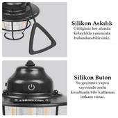 PowerMaster PM-25439 Nostaljik 3 Filament 6 Smd Kamp Çadır Lambası Ampul 1200mAh TYPE-C - 2