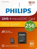 Philips FM25MP45B/00 256GB Class10 UHS-I U1 TF Adaptörlü Micro SDXC Hafıza Kartı - 1
