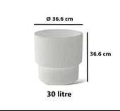 Omnipazar SO-VGS3 Dekoratif Vega Saksı Takımı 30 Lt Kirli Beyaz 3 Adet thumbnail 2