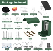 BirdSnap PAV - Akıllı Kuş Yemliği, Güneş Enerjili Kamera 2K HD - Koyu Yeşil - 6