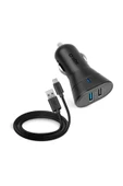 SBS Araç Şarj Cihazı 12/24V 2100 mAh 2 Usb Çıkışı Type C Kablo Siyah TEKITCRC2U21AUL thumbnail 1