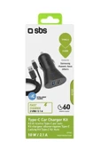 SBS Araç Şarj Cihazı 12/24V 2100 mAh 2 Usb Çıkışı Type C Kablo Siyah TEKITCRC2U21AUL thumbnail 2