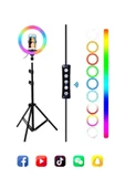 Hietech Led Işıklı Tripod 10 Inç Halka Makyaj Işığı Ayaklı Tripot - 1
