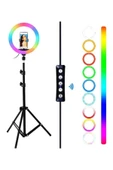 Hietech Led Işıklı Tripod 10 Inç Halka Makyaj Işığı Ayaklı Tripot - 3