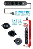 Blic Rose Teknoloji Ftr-01 3 Usb/ 3 Priz Girişli Termal Akım Korumalı Priz - 2