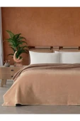 Vicuna Home Mila Pamuklu Çift Kişilik Battaniye Vizon Kahve - Bej - 1