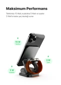 Xenon Smart Kablosuz Şarj Standı Qi2 Hızlı Şarj Iphone Airpods Watch Uyumlu Magsafe 15W Telefon Tutucu X6402 - 9