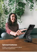Xenon Smart Kablosuz Şarj Standı Qi2 Hızlı Şarj Iphone Airpods Watch Uyumlu Magsafe 15W Telefon Tutucu X6402 - 5