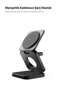 Xenon Smart Kablosuz Şarj Standı Qi2 Hızlı Şarj Iphone Airpods Watch Uyumlu Magsafe 15W Telefon Tutucu X6402 - 10