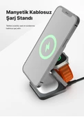 Xenon Smart Kablosuz Şarj Standı Qi2 Hızlı Şarj Iphone Airpods Watch Uyumlu Magsafe 15W Telefon Tutucu X6402 - 2