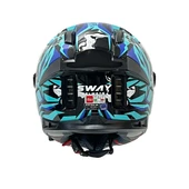 Sway Xbyc 868 Cannibal Full Face Güneş Gözlüklü Kapalı Motosiklet Kaskı Mavi Gri XL Beden thumbnail 4