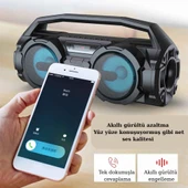 Trend Store Kablosuz Mikrofonlu Bluetooth Hoparlör Karaoke USB AUX Bas FM Radyo TF Müzik Sistemi Stereo - 4