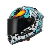 Sway Xbyc 868 Cannibal Full Face Güneş Gözlüklü Kapalı Motosiklet Kaskı Mavi Gri XL Beden thumbnail 2
