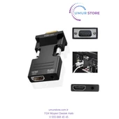 HDMI VGA Çevirivi Dişi HDMI Erkek VGA Çevirici - 1