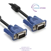 VGA Kablo 15 Pin VGA Erkek Erkek Görüntü Kablosu 10 Metre thumbnail 1