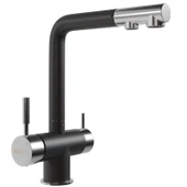 Real Stone Martis Arıtmalı Spiralli Siyah Eviye Bataryası - 1