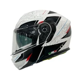 Sway Xbyc 917 Fusıon Full Face Çene Açılır Motosiklet Kaskı L Beden White Black - 1
