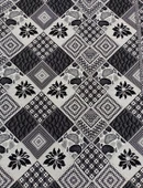 Dokuma Savan Halı Örtüsü 9 m2 230x330 cm Siyah Beyaz Çiçekli - 2