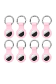 Coverzone AirTag ile Uyumlu Anahtarlıklı Silikon Kılıf A010 Koruyucu Anahtarlık Pembe 8'lı Paket thumbnail 1
