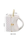 Coverzone Çanta Tasarımlı Seramik Kaşıklı Kupa Mug Çay Kahve Isıya Dayanıklı Dekoratif Hediyelik 400 ML thumbnail 3