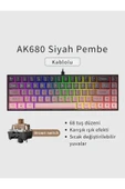Coverzone 65% Kablolu Hotswap Mekanik Oyun Klavyesi,68 Tuşlu Anti-Ghosting AJAZZ AK680 Pembe | Brown Switch thumbnail 1