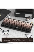 Coverzone Kablosuz Klavye - Bluetooth, Retro, Yuvarlak Tuşlu, Kedi Süs Aksesuarı, Sessiz AJAZZ AJ308i thumbnail 3
