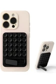 Coverzone Dikdörtgen Vantuzlu Telefon Tutucu Stand Olan Silikon Yumuşak Telefon Standı Geniş Kullanım Alanı thumbnail 1
