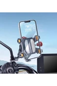 Coverzone Profesyonel Motosiklet Telefon Tutucu - Çift Kilitlemeli, Ayarlanabilir, Dikiz Ayna Montajlı TX02-Z thumbnail 1