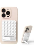 Coverzone Dikdörtgen Vantuzlu Telefon Tutucu Stand Olan Silikon Yumuşak Telefon Standı Geniş Kullanım Alanı thumbnail 1