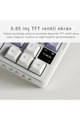 Coverzone Ajazz AKS-075 Ergonomik Tasarım, TFT Ekranlı 3 Modlu Mekanik Klavye Mavi - Gift Switch thumbnail 4