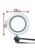 Coverzone Kıskaçlı Yuvarlak Işık 10 inç (25cm) Stüdyo Işık Youtuber Twich Kick Yayıncı Işığı NB55 thumbnail 4