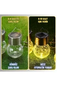 Coverzone Solar Bahçe Lambası,Kırık Cam Desenli Kristal Top,Sarı Işık,200 mAh,Bahçe,Ev,Etkinlik Dekorasyon,042 - 5