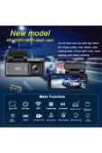 Coverzone Mini Çift Lensli WiFi GPS Dash Kamera - 4K Ön Kamera & 1080P Arka Kamera, Gece Görüşü M6 thumbnail 3