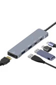 Coverzone Type-C Adaptör - HDMI, USB 3.0, USB 2.0 ve PD 100W 5Gbps Veri Transferi, 4K@60Hz HDMI Çıkışı CZ-336 thumbnail 1