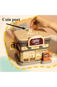 Coverzone Coffee Shop Tasarımlı Metal Ve Kağıt Para Kumbarası Dekoratif Hediyelik Ev Süsü thumbnail 2