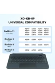 Xo Kablosuz Klavye KB09 - iPad 10.9''/11'' Uyumlu, Touchpad’li, Dijital Ekranlı, Türkçe Q, Şarjlı thumbnail 2