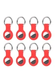 Coverzone Apple AirTag ile Uyumlu Anahtarlıklı Silikon Kılıf A010 Koruyucu Anahtarlık Kırmızı 8'lı Paket thumbnail 1
