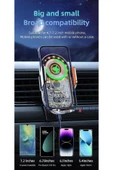 Coverzone Kablosuz Araç İçi Cep Telefonu Şarj 2in1 Telefon Tutucu ve Şarj Araç 4.7-7.2 inç Uyumlu C12 thumbnail 3