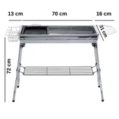 Madfox Grillmate Portatif Katlanır BBQ Mangal SİLVER thumbnail 7