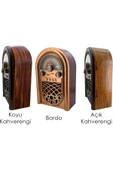 Coverzone Retro Radyo Taşınabilir Bluetooth Speaker Ve Hoparlör Ahşap Kaplama Antika Tarzı R-1950BTL AÇIKKAHVE thumbnail 3